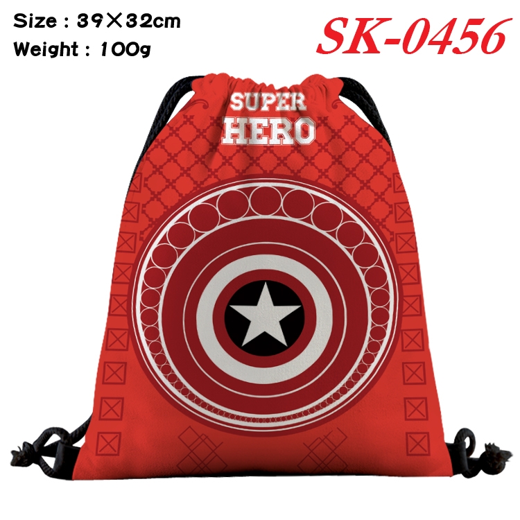 Captain America cartoon Waterproof Nylon Full Color Drawstring Pocket 39x32cm SK-0456