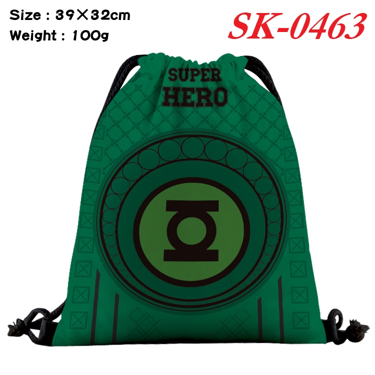 Green Lantern cartoon Waterproof Nylon Full Color Drawstring Pocket 39x32cm SK-0463