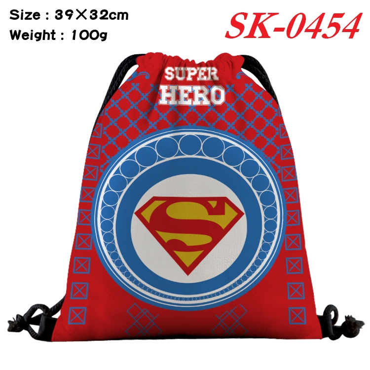 superman cartoon Waterproof Nylon Full Color Drawstring Pocket 39x32cm SK-0454