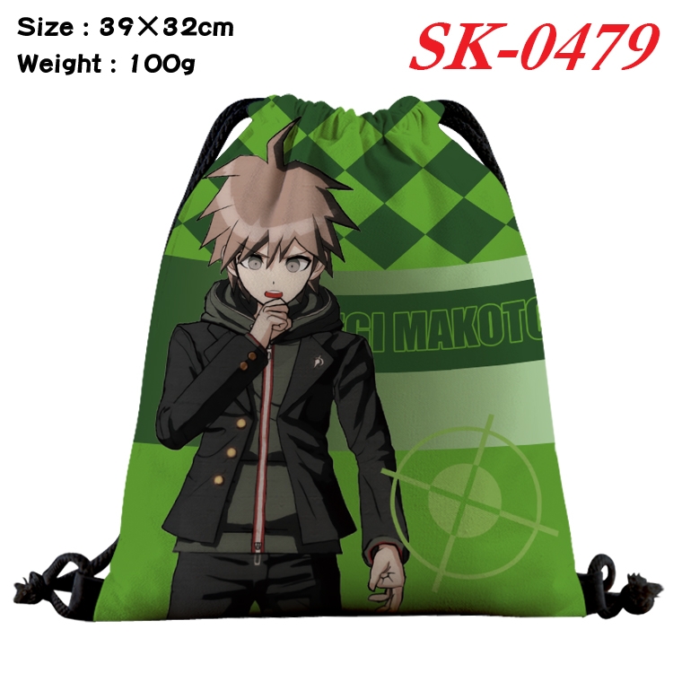 Dangan-Ronpa cartoon Waterproof Nylon Full Color Drawstring Pocket 39x32cm SK-0479