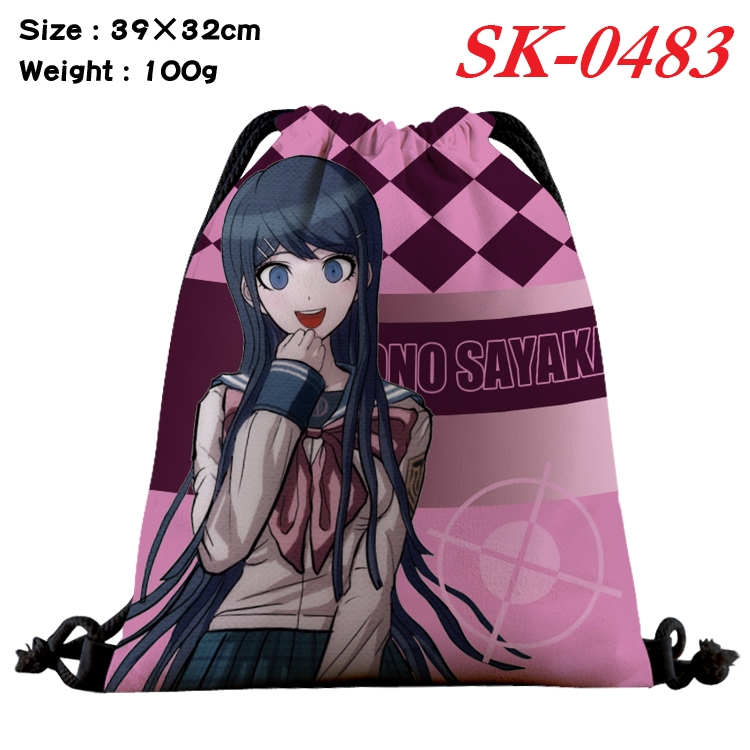 Dangan-Ronpa cartoon Waterproof Nylon Full Color Drawstring Pocket 39x32cm SK-0483