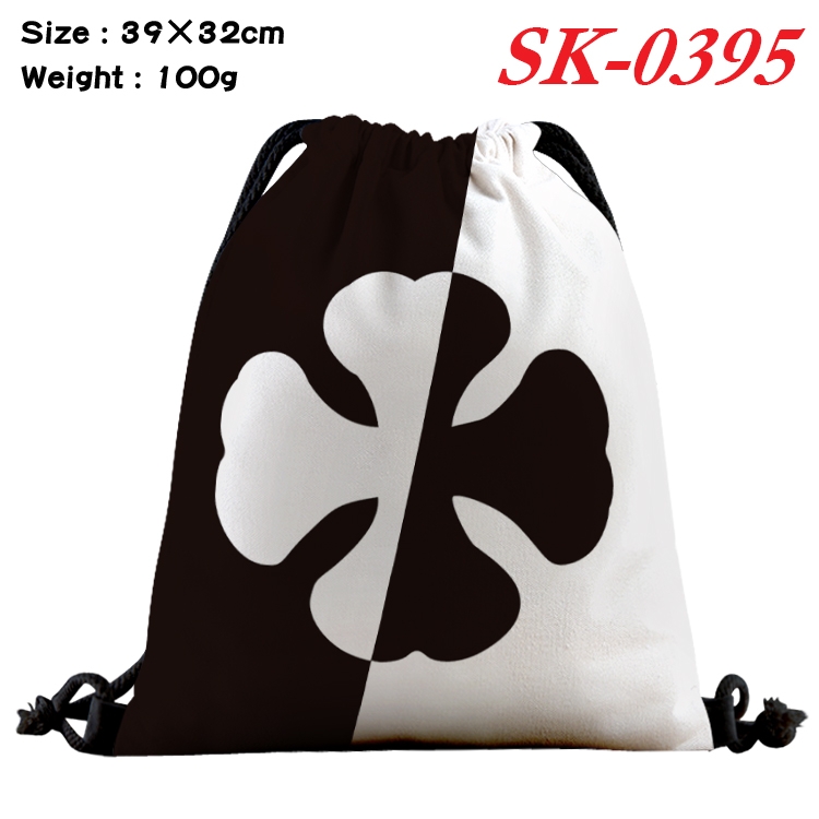 black clover cartoon Waterproof Nylon Full Color Drawstring Pocket 39x32cm SK-0395