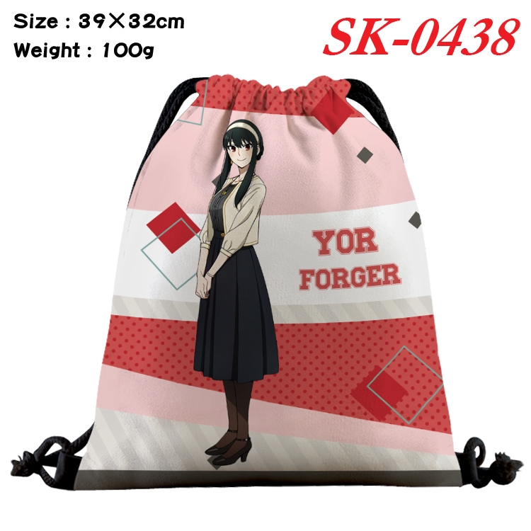 SPY×FAMILY cartoon Waterproof Nylon Full Color Drawstring Pocket 39x32cm SK-0438