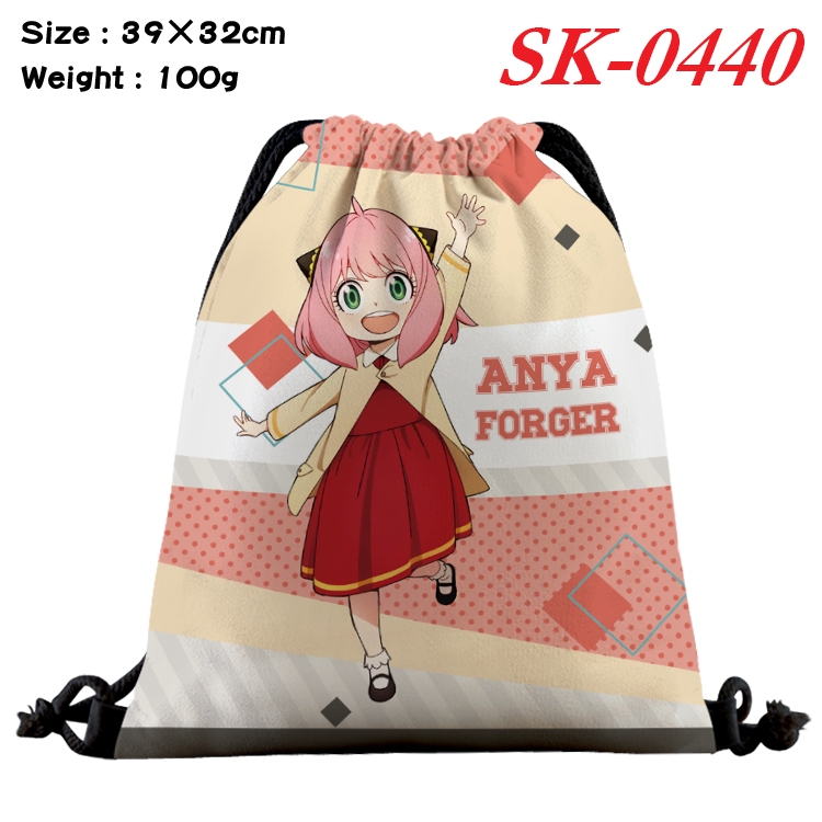 SPY×FAMILY cartoon Waterproof Nylon Full Color Drawstring Pocket 39x32cm  SK-0440