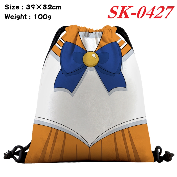 sailormoon cartoon Waterproof Nylon Full Color Drawstring Pocket 39x32cm SK-0427