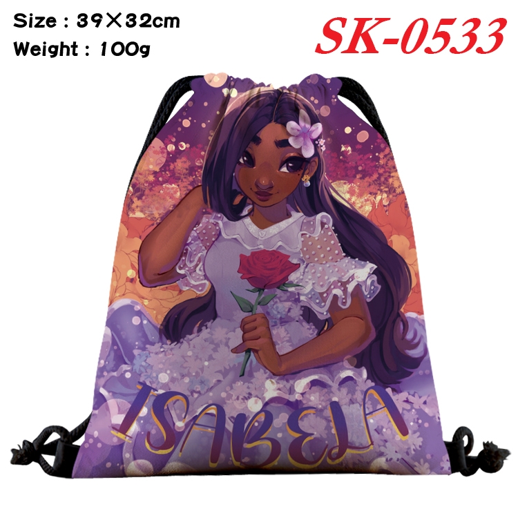 full house of magic cartoon Waterproof Nylon Full Color Drawstring Pocket 39x32cm  SK-0533