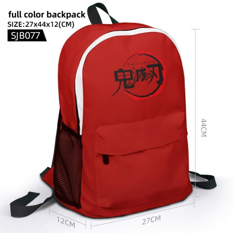 Demon Slayer Kimets Anime full color backpack 27x44x12cm support single style customization SJB077