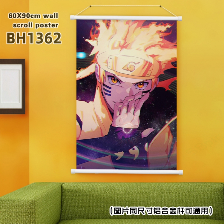 Naruto Anime White Plastic rod Cloth painting Wall Scroll 60X90CM BH1362