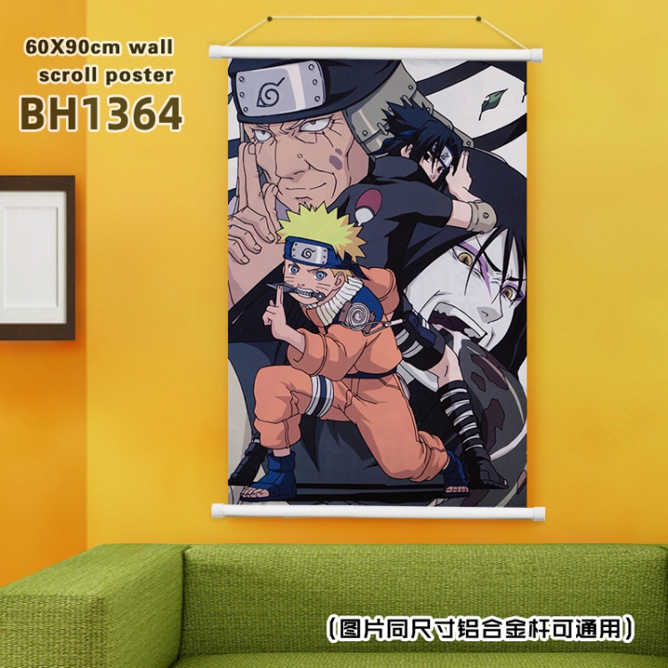 Naruto Anime White Plastic rod Cloth painting Wall Scroll 60X90CM BH1364