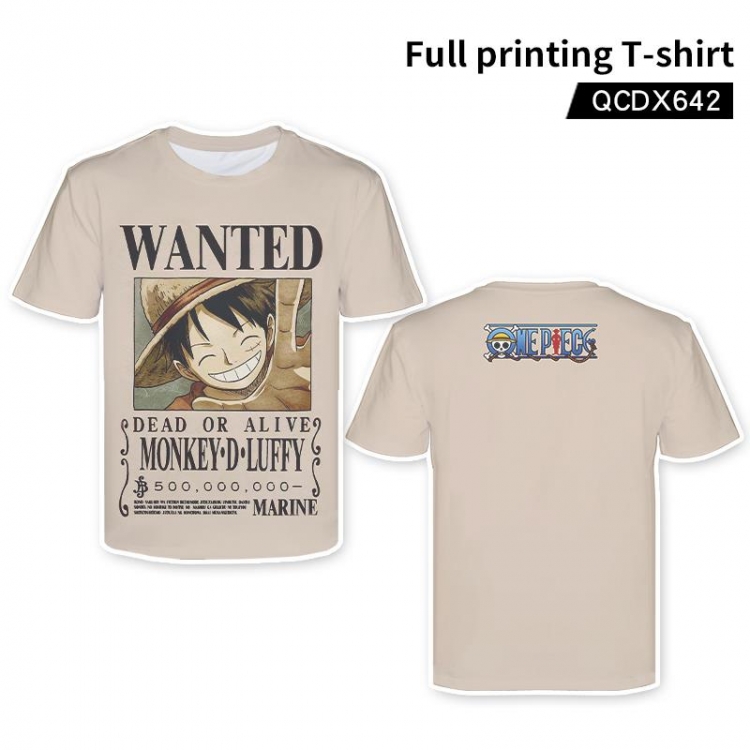 One Piece Anime full-color short-sleeved T-shirt support single style customization QCDX642