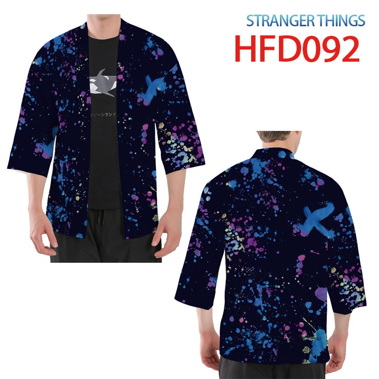 Stranger Things Anime peripheral full-color short kimono from S to 4XL HFD-092