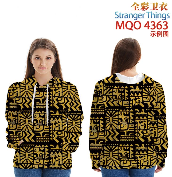 Stranger Things Long Sleeve Hooded Full Color Patch Pocket Sweatshirt from XXS to 4XL MQO-4363