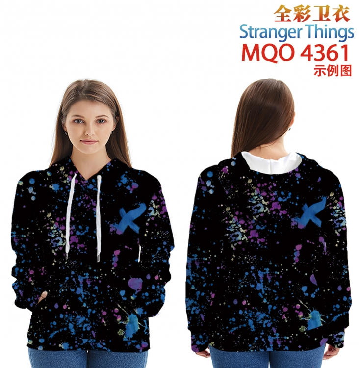 Stranger Things Long Sleeve Hooded Full Color Patch Pocket Sweatshirt from XXS to 4XL MQO-4361