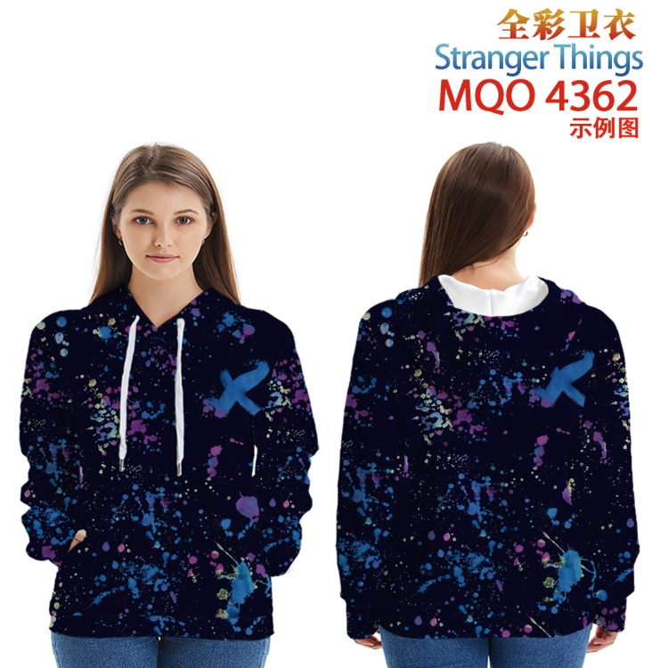 Stranger Things Long Sleeve Hooded Full Color Patch Pocket Sweatshirt from XXS to 4XL MQO-4362