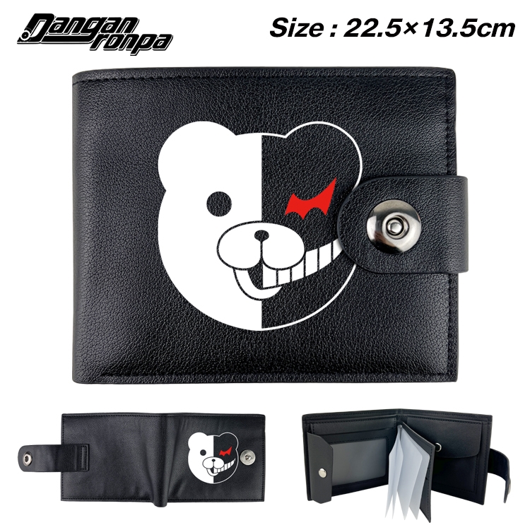 Dangan-Ronpa Anime Leather Magnetic Buckle Two-fold Card Holder Wallet 22.5X13.5CM