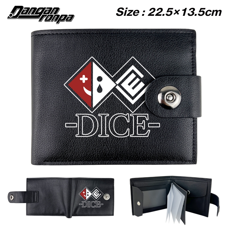 Dangan-Ronpa Anime Leather Magnetic Buckle Two-fold Card Holder Wallet 22.5X13.5CM