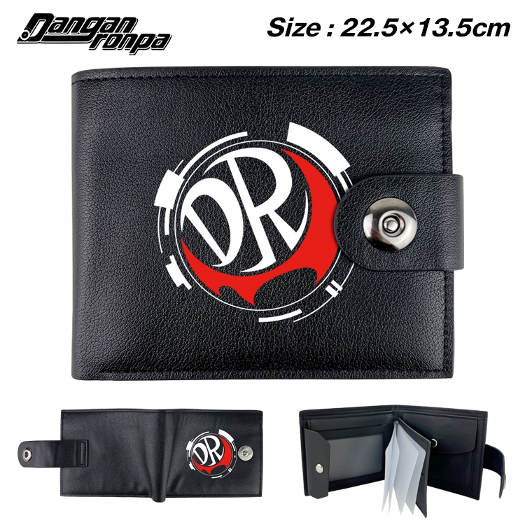 Dangan-Ronpa Anime Leather Magnetic Buckle Two-fold Card Holder Wallet 22.5X13.5CM