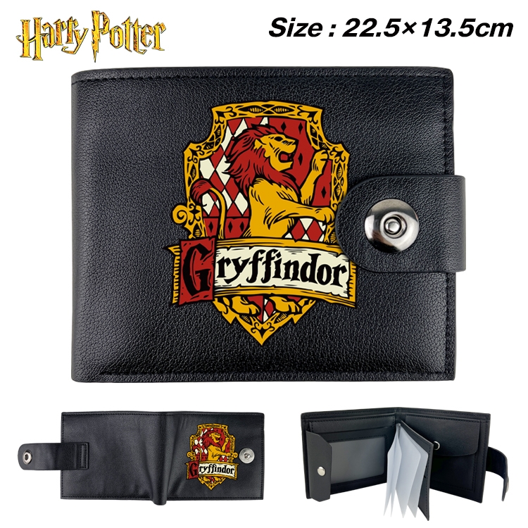 Harry Potter Anime Leather Magnetic Buckle Two-fold Card Holder Wallet 22.5X13.5CM