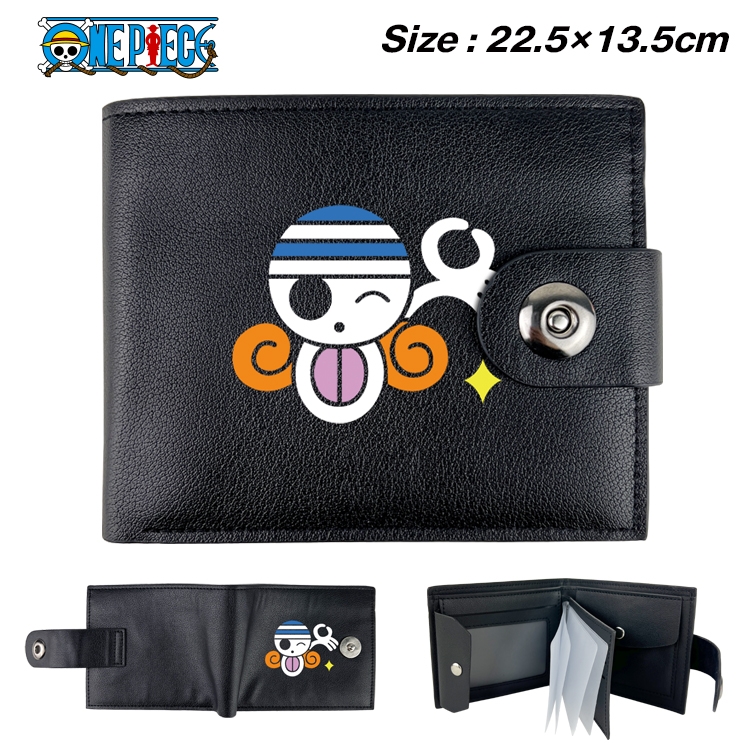 One Piece Anime Leather Magnetic Buckle Two-fold Card Holder Wallet 22.5X13.5CM