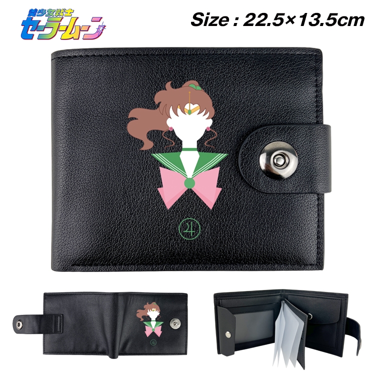 sailormoon Anime Leather Magnetic Buckle Two-fold Card Holder Wallet 22.5X13.5CM