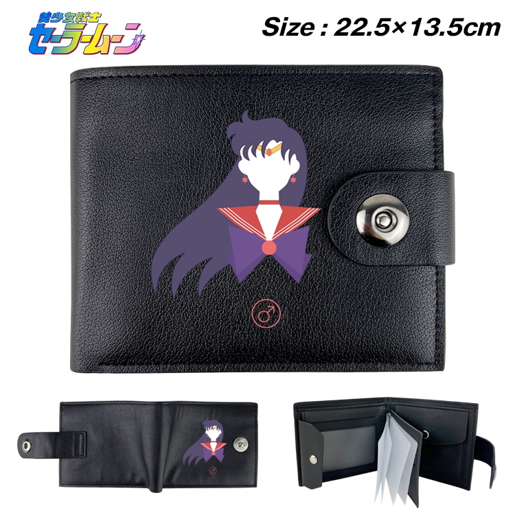 sailormoon Anime Leather Magnetic Buckle Two-fold Card Holder Wallet 22.5X13.5CM