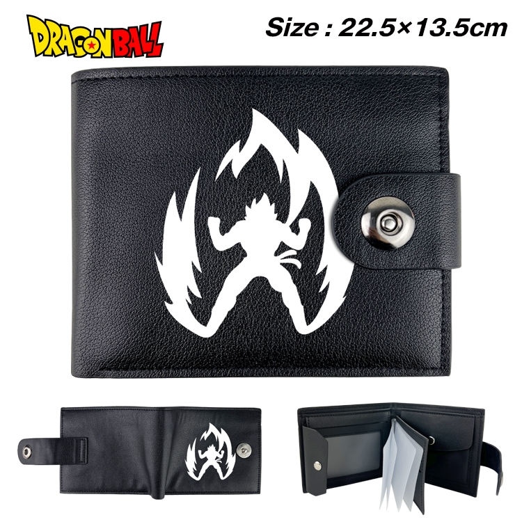 DRAGON BALL Anime Leather Magnetic Buckle Two-fold Card Holder Wallet 22.5X13.5CM