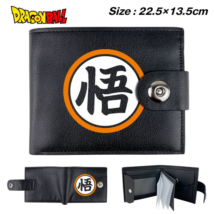 DRAGON BALL Anime Leather Magnetic Buckle Two-fold Card Holder Wallet 22.5X13.5CM