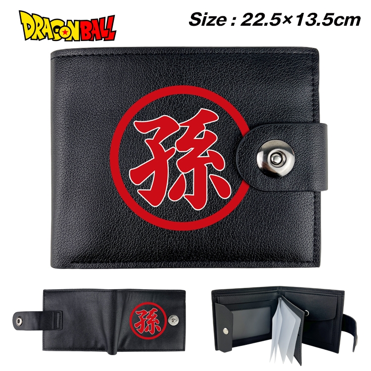 DRAGON BALL Anime Leather Magnetic Buckle Two-fold Card Holder Wallet 22.5X13.5CM