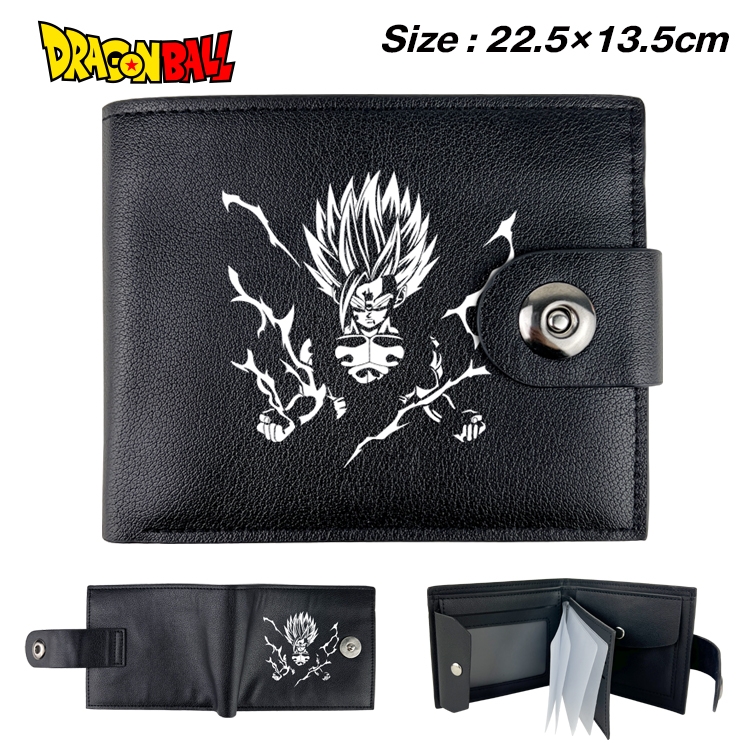 DRAGON BALL Anime Leather Magnetic Buckle Two-fold Card Holder Wallet 22.5X13.5CM