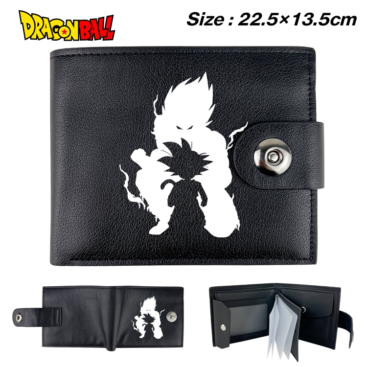 DRAGON BALL Anime Leather Magnetic Buckle Two-fold Card Holder Wallet 22.5X13.5CM