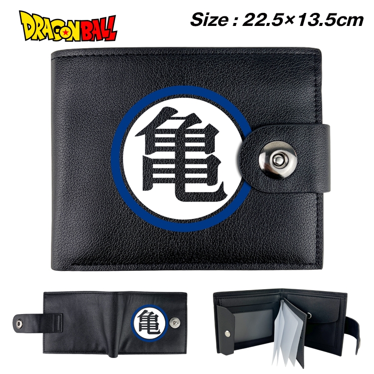 DRAGON BALL Anime Leather Magnetic Buckle Two-fold Card Holder Wallet 22.5X13.5CM