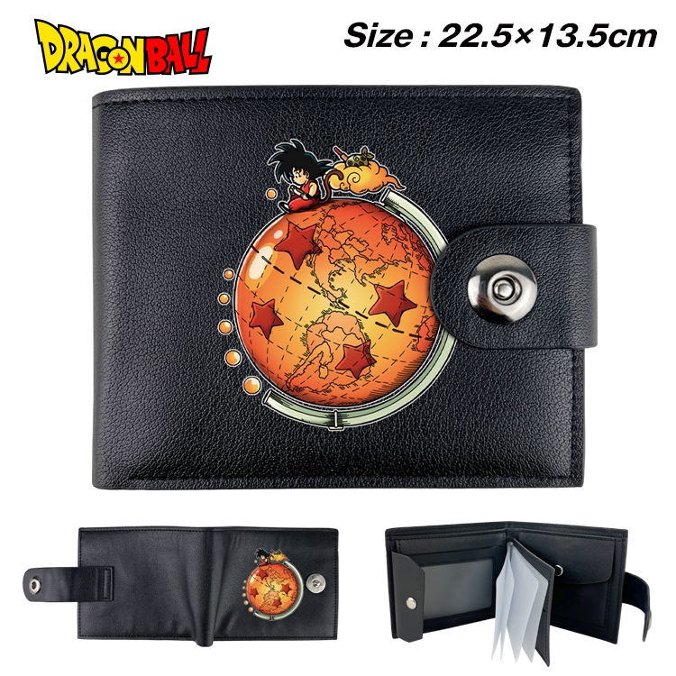 DRAGON BALL Anime Leather Magnetic Buckle Two-fold Card Holder Wallet 22.5X13.5CM