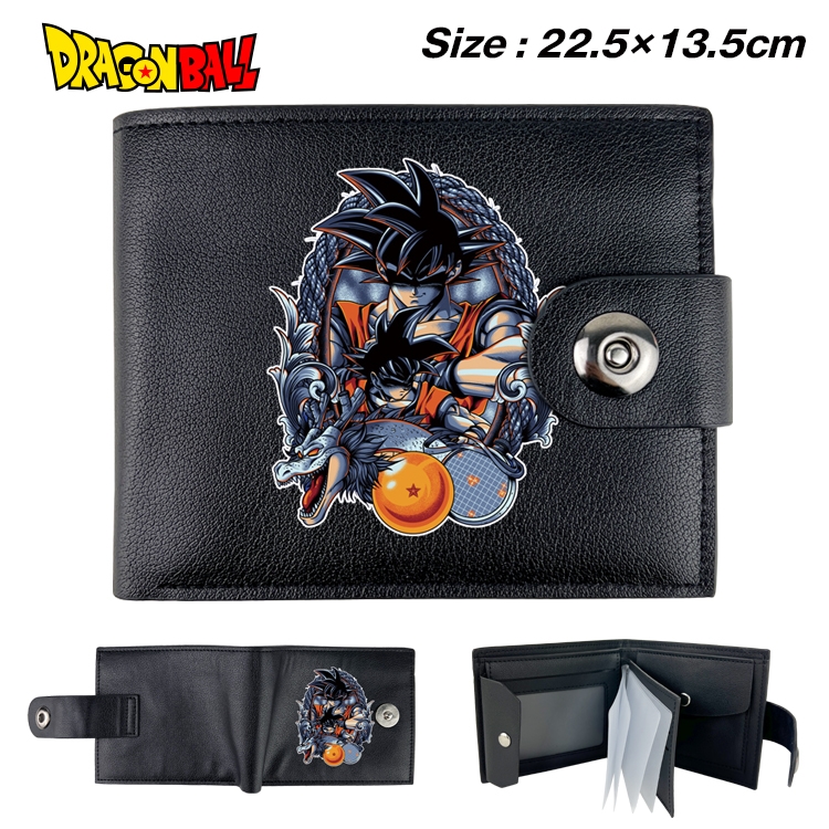 DRAGON BALL Anime Leather Magnetic Buckle Two-fold Card Holder Wallet 22.5X13.5CM