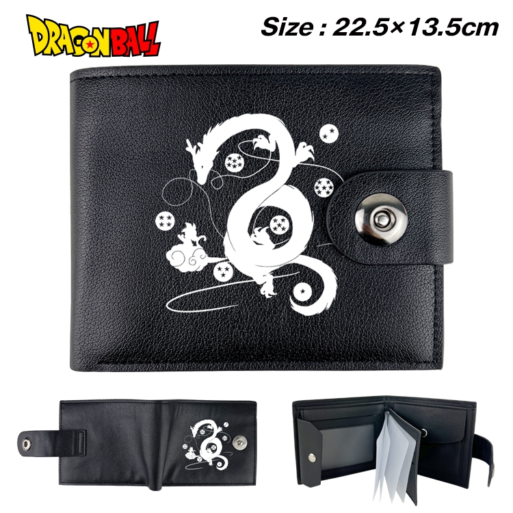 DRAGON BALL Anime Leather Magnetic Buckle Two-fold Card Holder Wallet 22.5X13.5CM