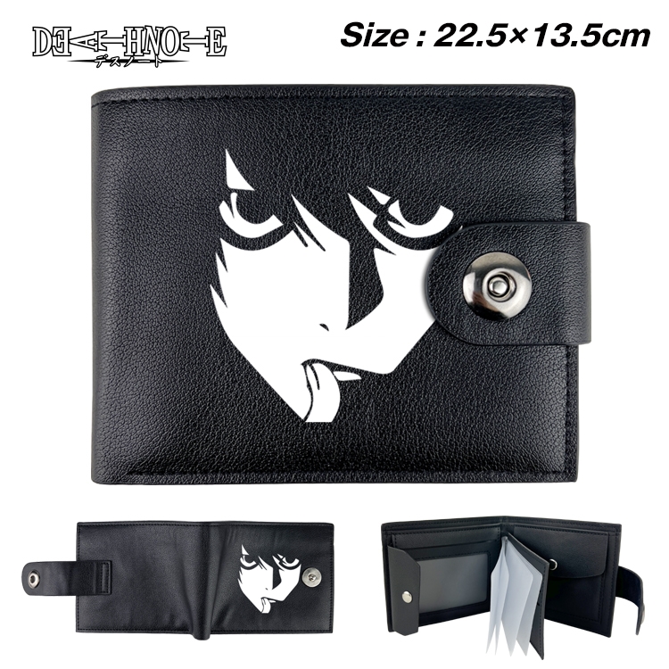 Death note Anime Leather Magnetic Buckle Two-fold Card Holder Wallet 22.5X13.5CM