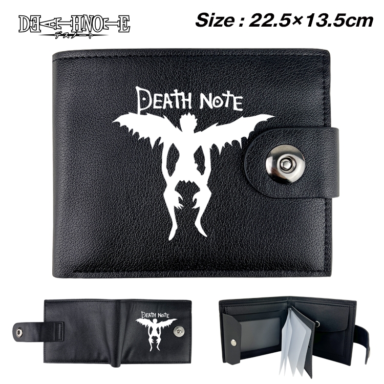 Death note Anime Leather Magnetic Buckle Two-fold Card Holder Wallet 22.5X13.5CM