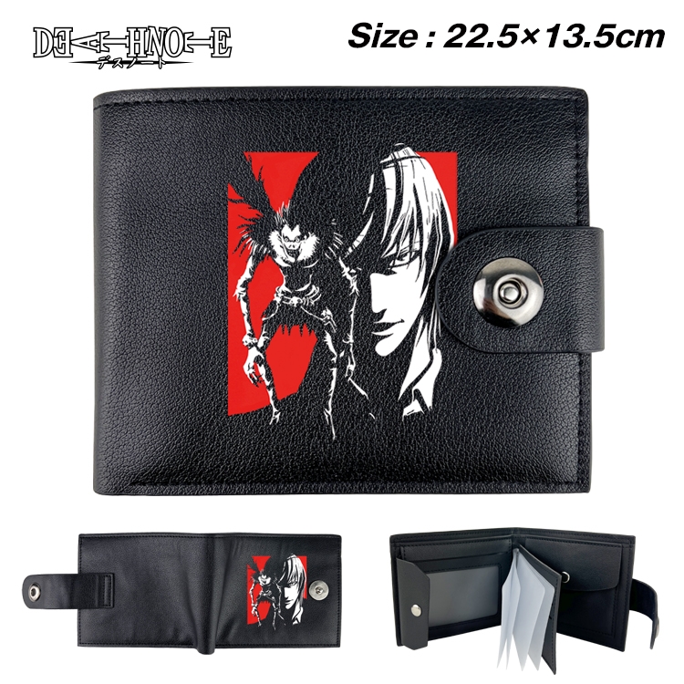 Death note Anime Leather Magnetic Buckle Two-fold Card Holder Wallet 22.5X13.5CM