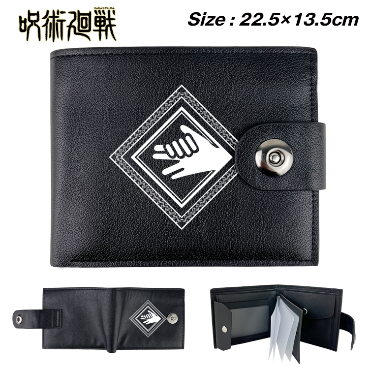 Jujutsu Kaisen Anime Leather Magnetic Buckle Two-fold Card Holder Wallet 22.5X13.5CM