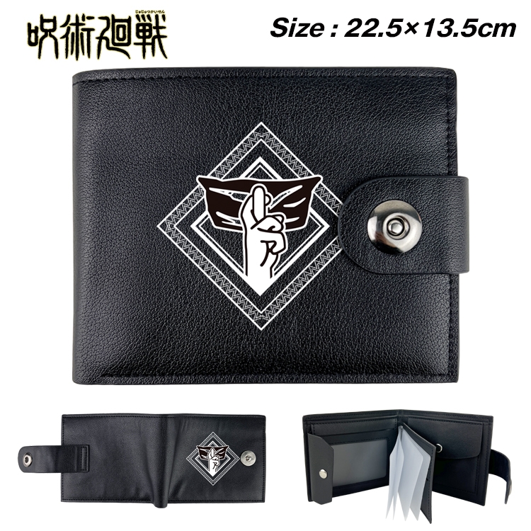 Jujutsu Kaisen Anime Leather Magnetic Buckle Two-fold Card Holder Wallet 22.5X13.5CM