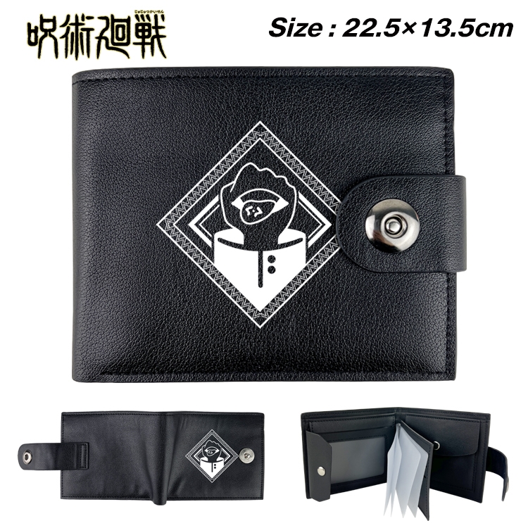 Jujutsu Kaisen Anime Leather Magnetic Buckle Two-fold Card Holder Wallet 22.5X13.5CM