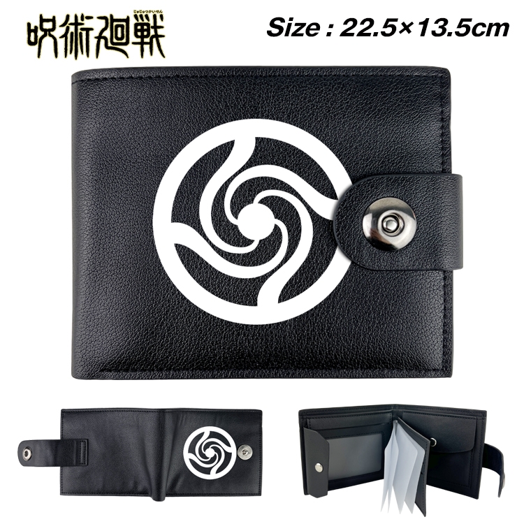 Jujutsu Kaisen Anime Leather Magnetic Buckle Two-fold Card Holder Wallet 22.5X13.5CM