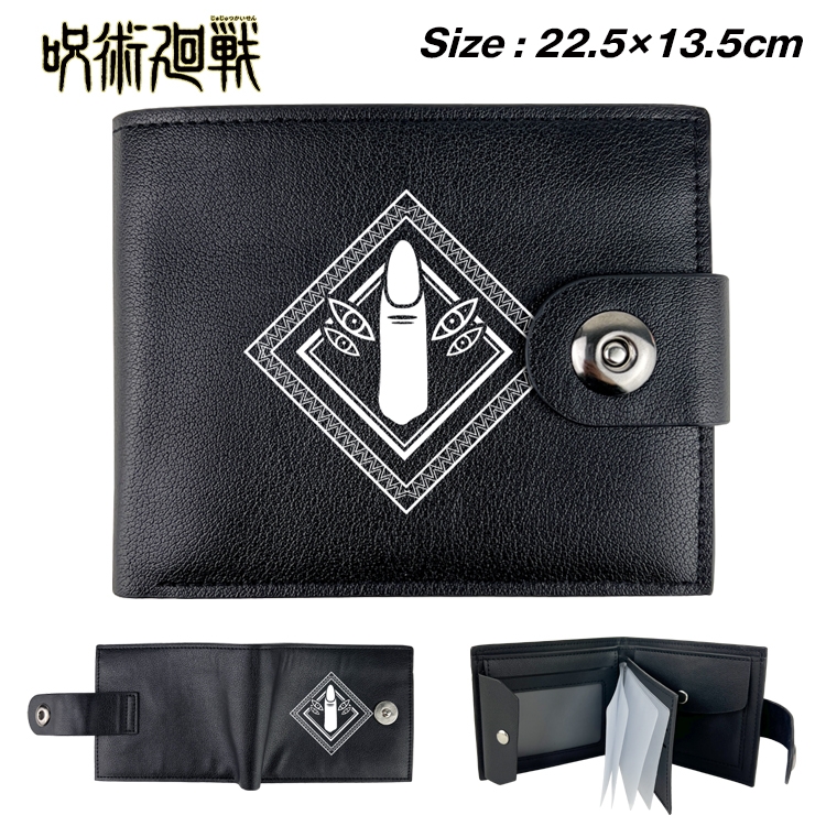 Jujutsu Kaisen Anime Leather Magnetic Buckle Two-fold Card Holder Wallet 22.5X13.5CM