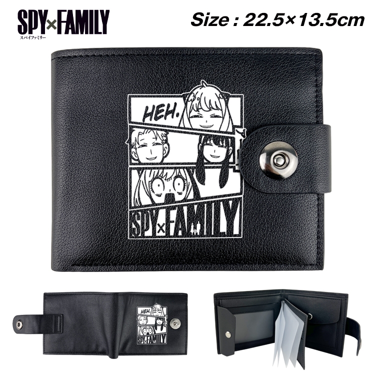 SPY×FAMILY Anime Leather Magnetic Buckle Two-fold Card Holder Wallet 22.5X13.5CM