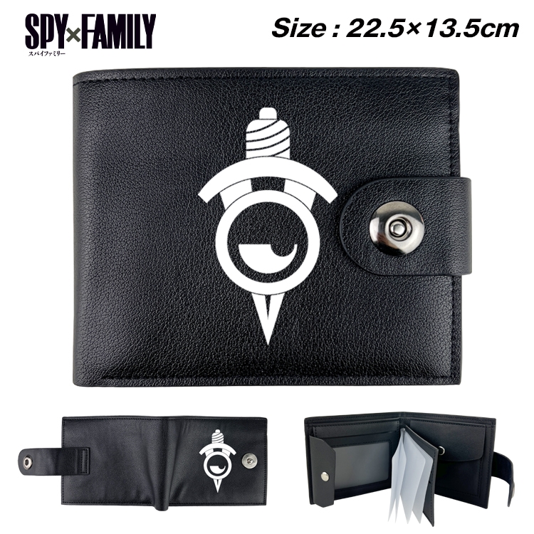 SPY×FAMILY Anime Leather Magnetic Buckle Two-fold Card Holder Wallet 22.5X13.5CM