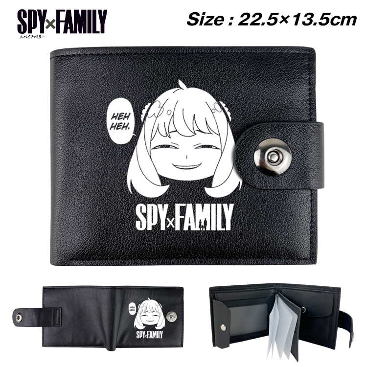 SPY×FAMILY Anime Leather Magnetic Buckle Two-fold Card Holder Wallet 22.5X13.5CM