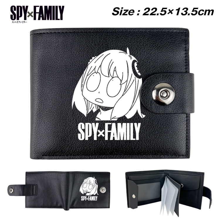 SPY×FAMILY Anime Leather Magnetic Buckle Two-fold Card Holder Wallet 22.5X13.5CM