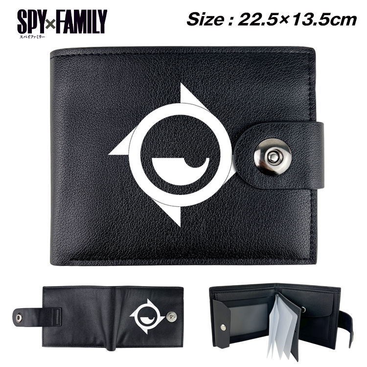 SPY×FAMILY Anime Leather Magnetic Buckle Two-fold Card Holder Wallet 22.5X13.5CM