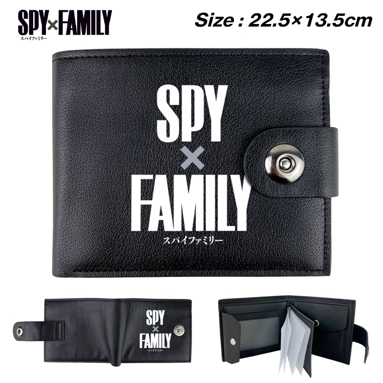 SPY×FAMILY Anime Leather Magnetic Buckle Two-fold Card Holder Wallet 22.5X13.5CM