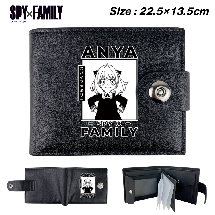 SPY×FAMILY Anime Leather Magnetic Buckle Two-fold Card Holder Wallet 22.5X13.5CM