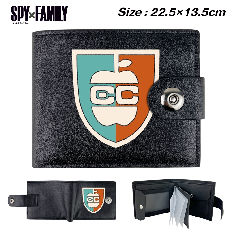 SPY×FAMILY Anime Leather Magnetic Buckle Two-fold Card Holder Wallet 22.5X13.5CM